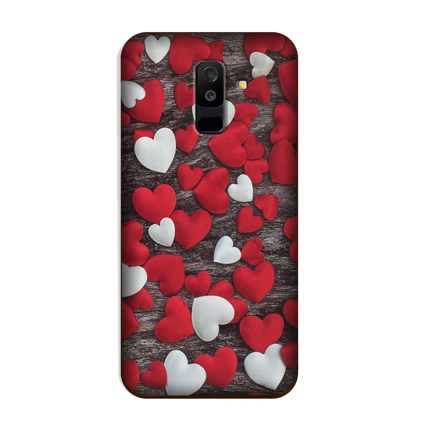 Red White Hearts Case for Galaxy J8  (Design - 105)