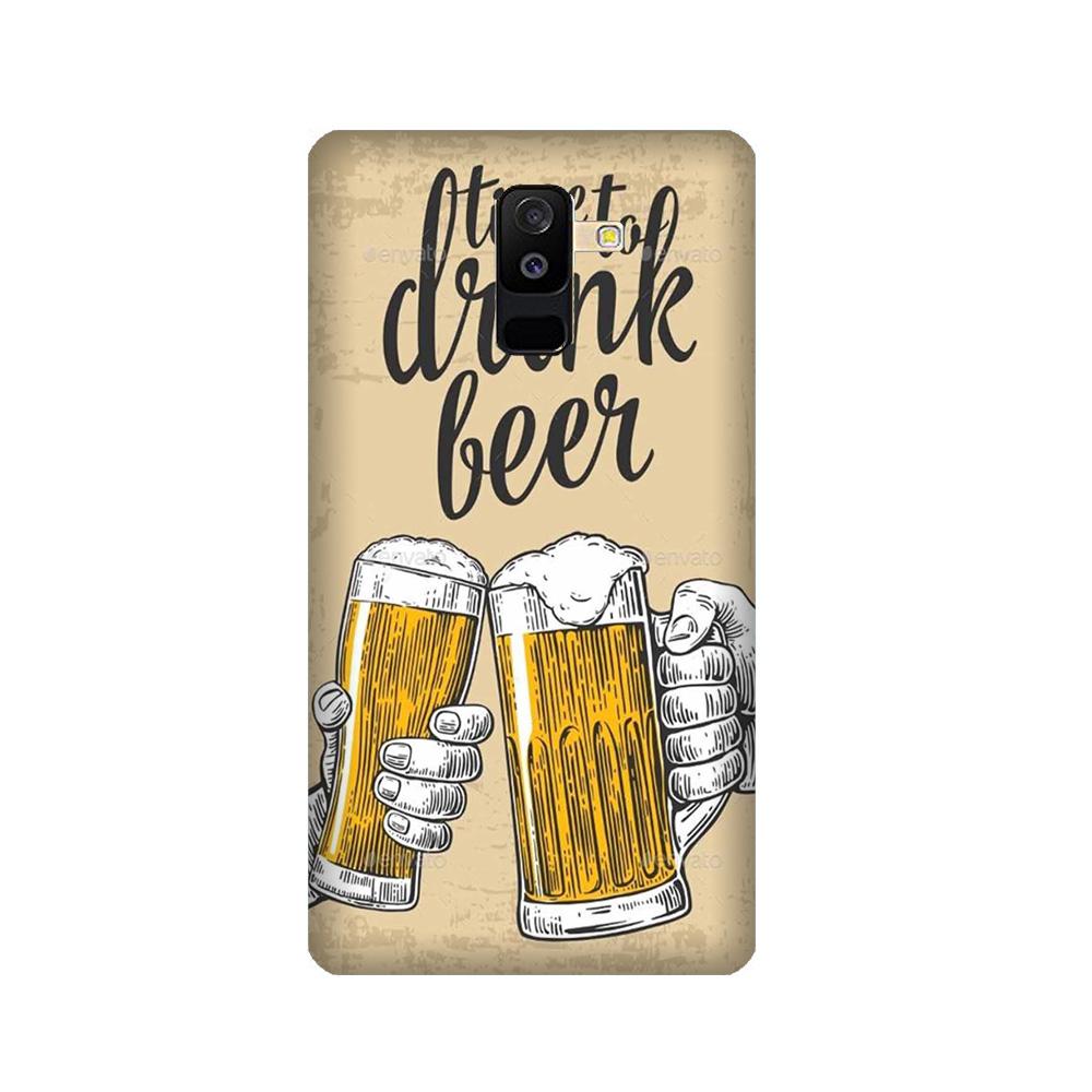 Drink Beer Mobile Back Case for Galaxy J8 (Design - 328)