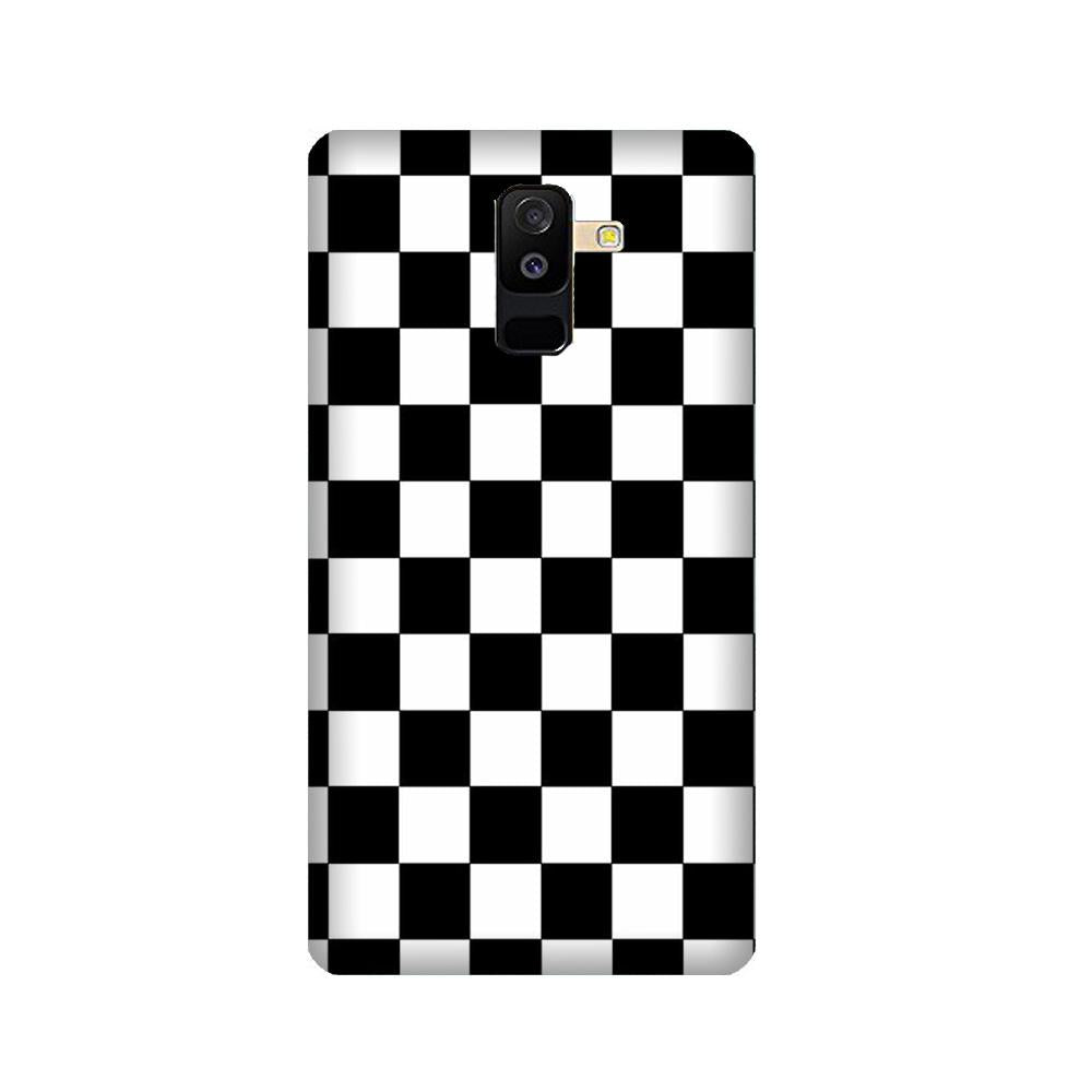 Black White Boxes Mobile Back Case for Galaxy J8   (Design - 372)