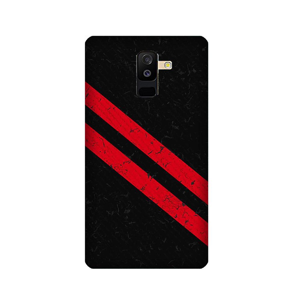 Black Red Pattern Mobile Back Case for Galaxy J8   (Design - 373)