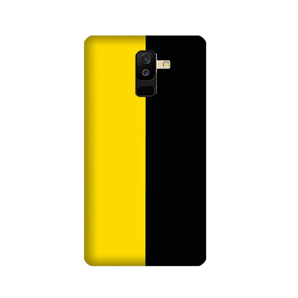 Black Yellow Pattern Mobile Back Case for Galaxy J8   (Design - 397)