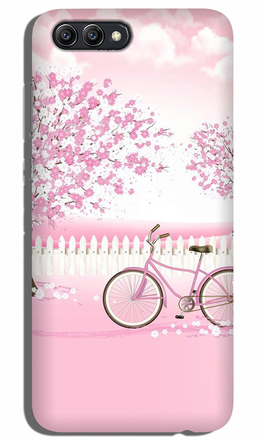 Pink Flowers Cycle Case for Oppo K1(Design - 102)