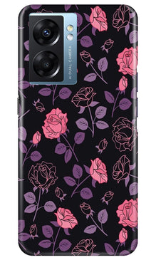 Rose Black Background Mobile Back Case for Oppo K10 5G (Design - 27)