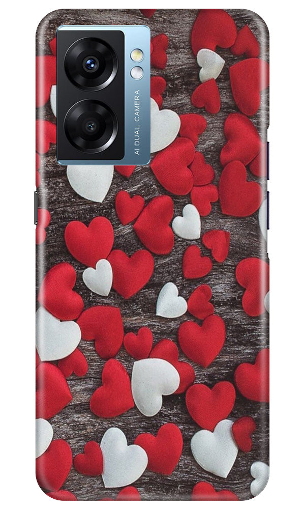 Red White Hearts Case for Oppo K10 5G(Design - 105)