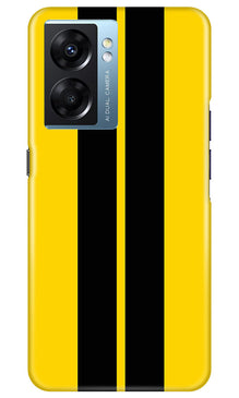 Black Yellow Pattern Mobile Back Case for Oppo K10 5G (Design - 336)
