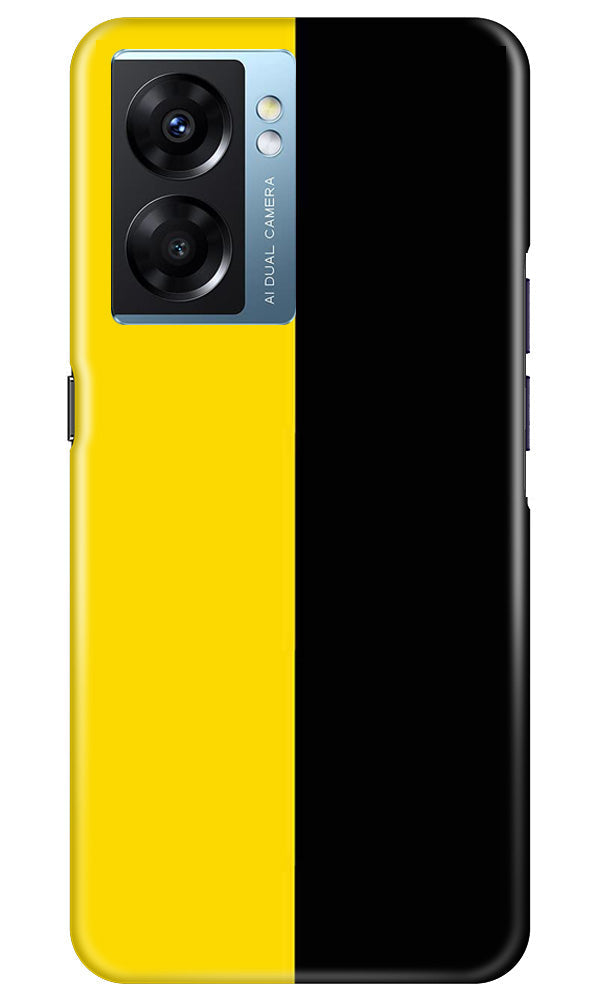 Black Yellow Pattern Mobile Back Case for Oppo K10 5G (Design - 354)