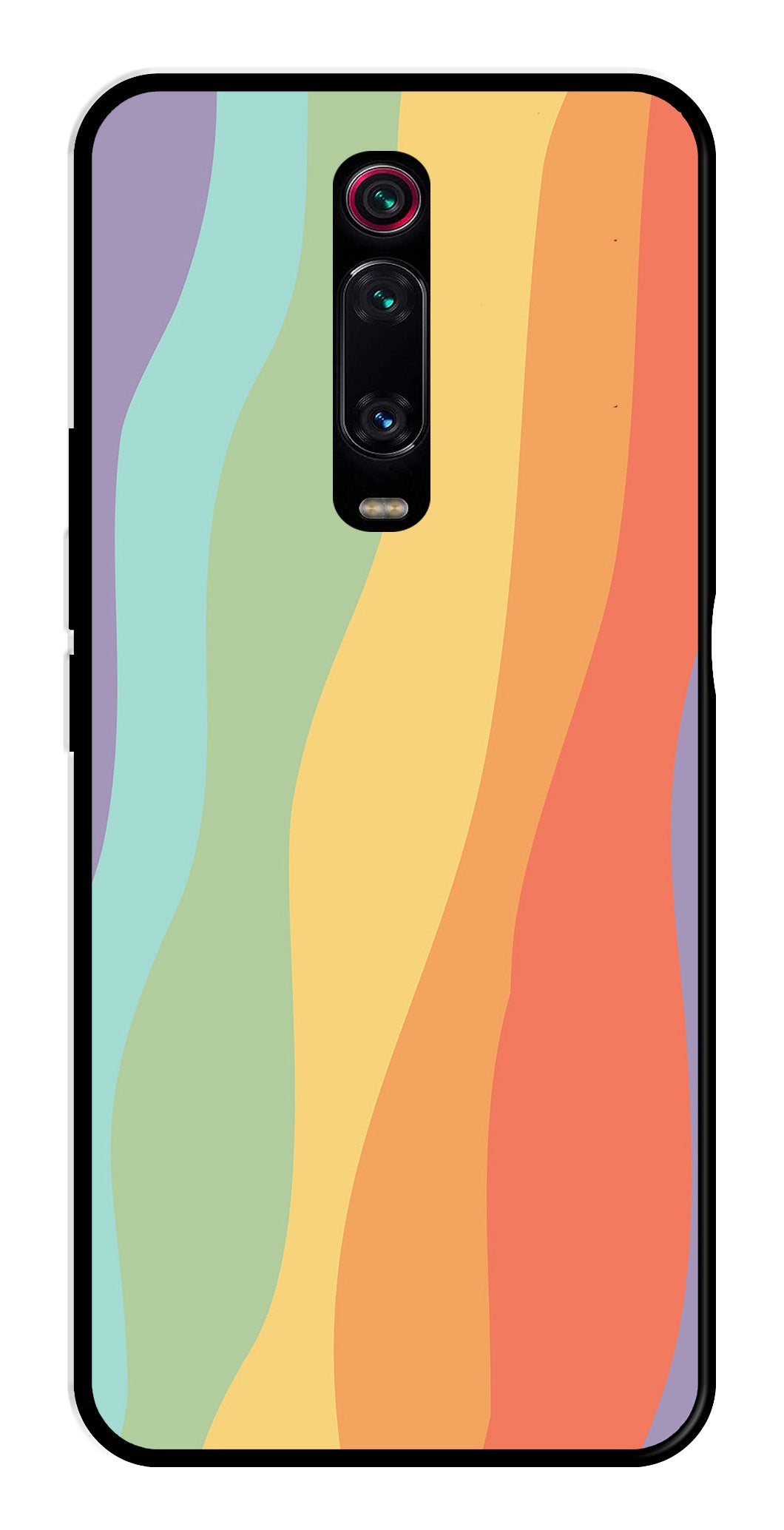 Muted Rainbow Metal Mobile Case for Xiaomi Redmi K20    (Design No -02)
