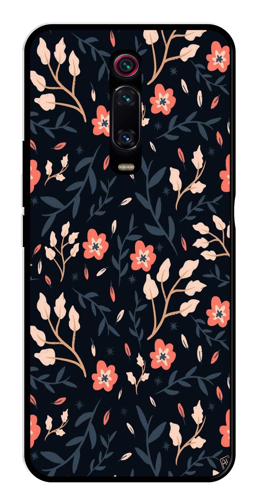 Floral Pattern Metal Mobile Case for Xiaomi Redmi K20    (Design No -10)