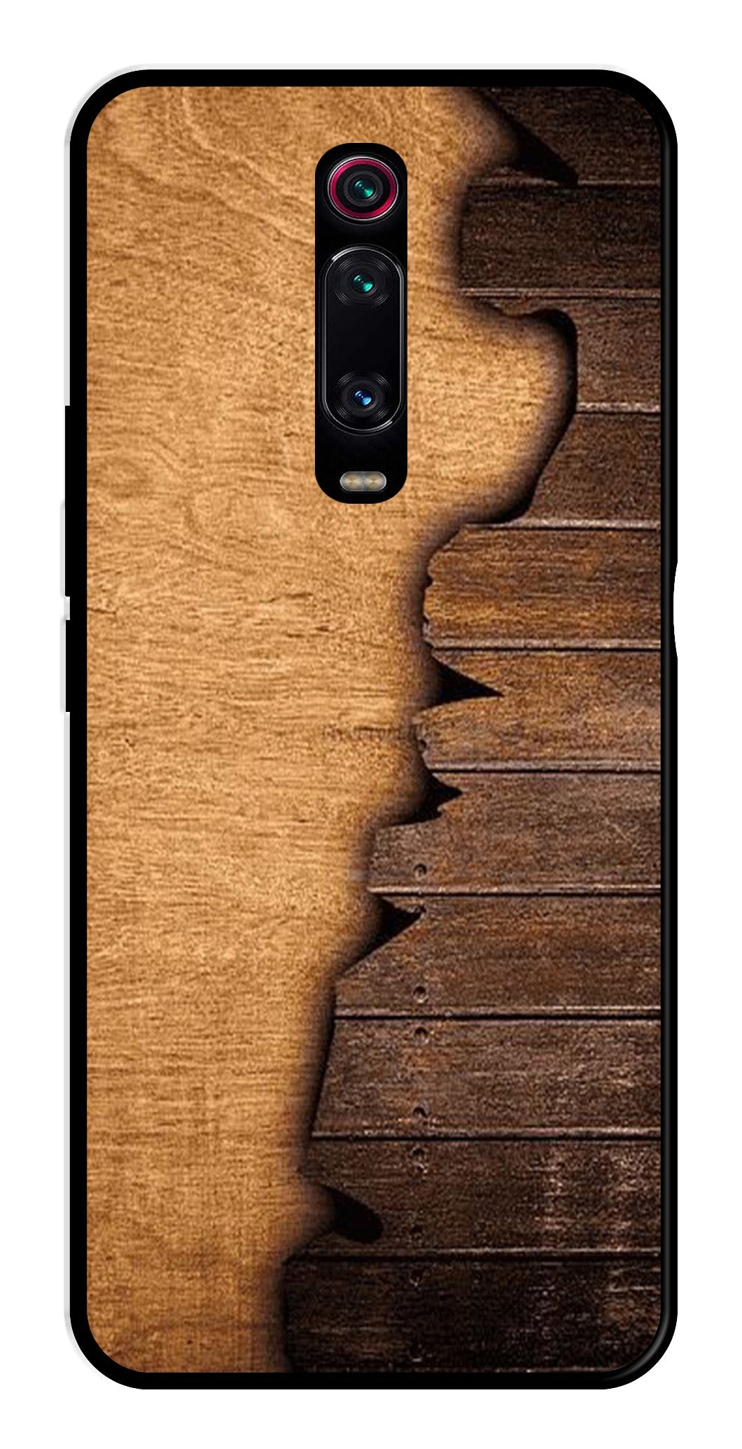 Wooden Design Metal Mobile Case for Xiaomi Redmi K20    (Design No -13)