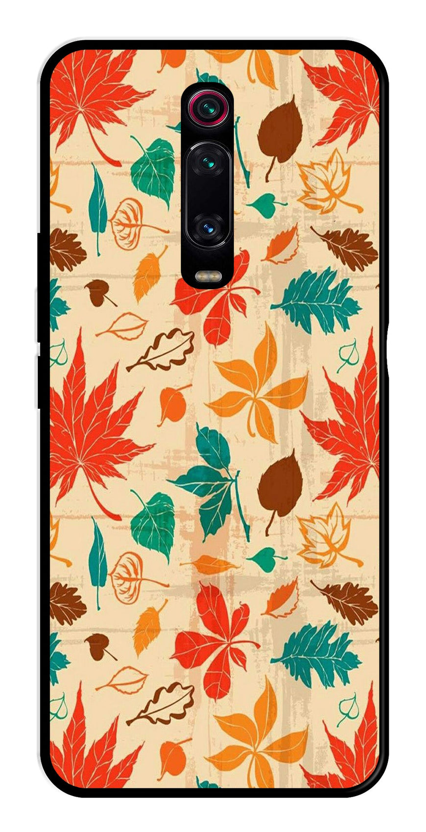 Leafs Design Metal Mobile Case for Xiaomi Redmi K20 Pro    (Design No -14)