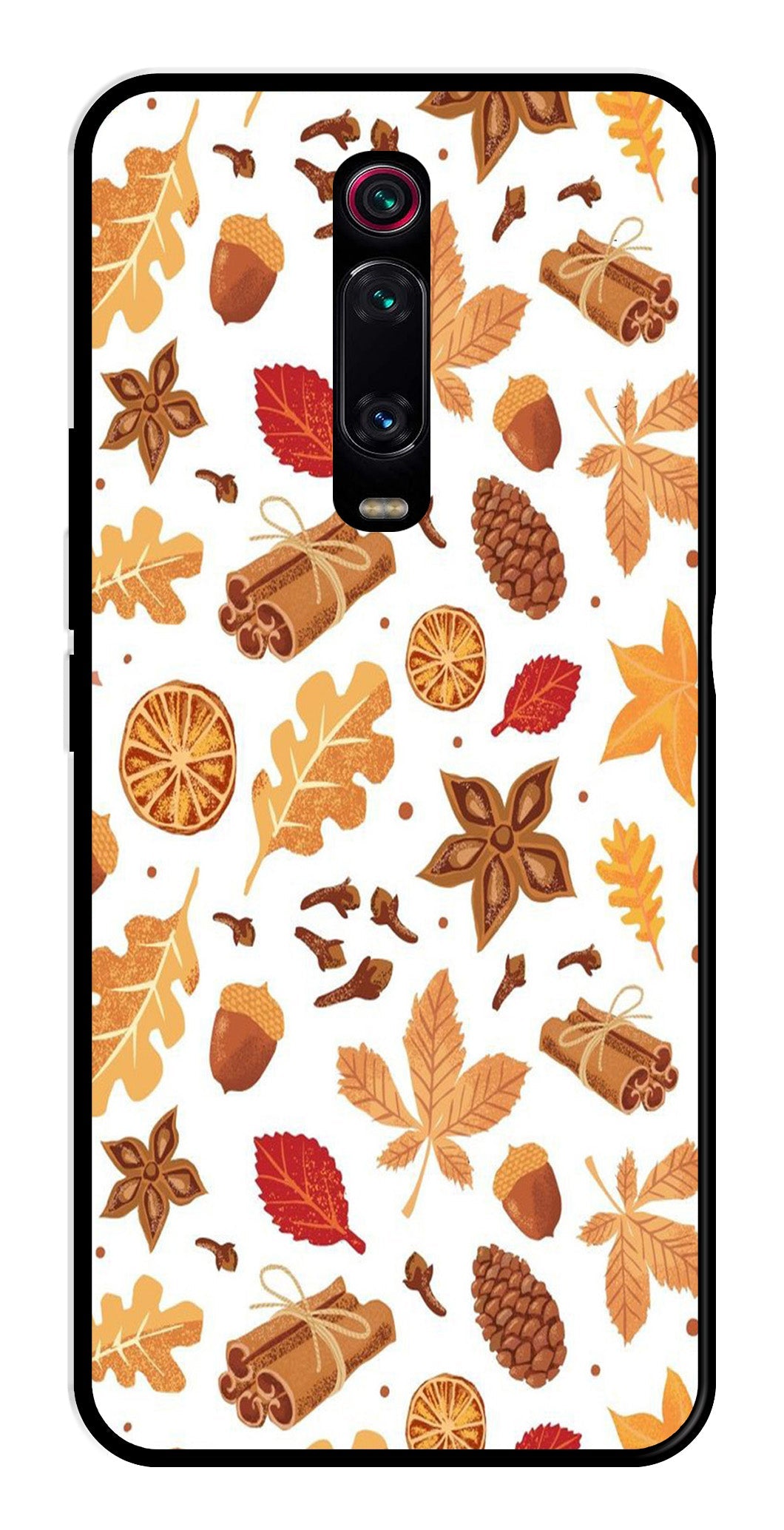 Autumn Leaf Metal Mobile Case for Xiaomi Redmi K20    (Design No -19)