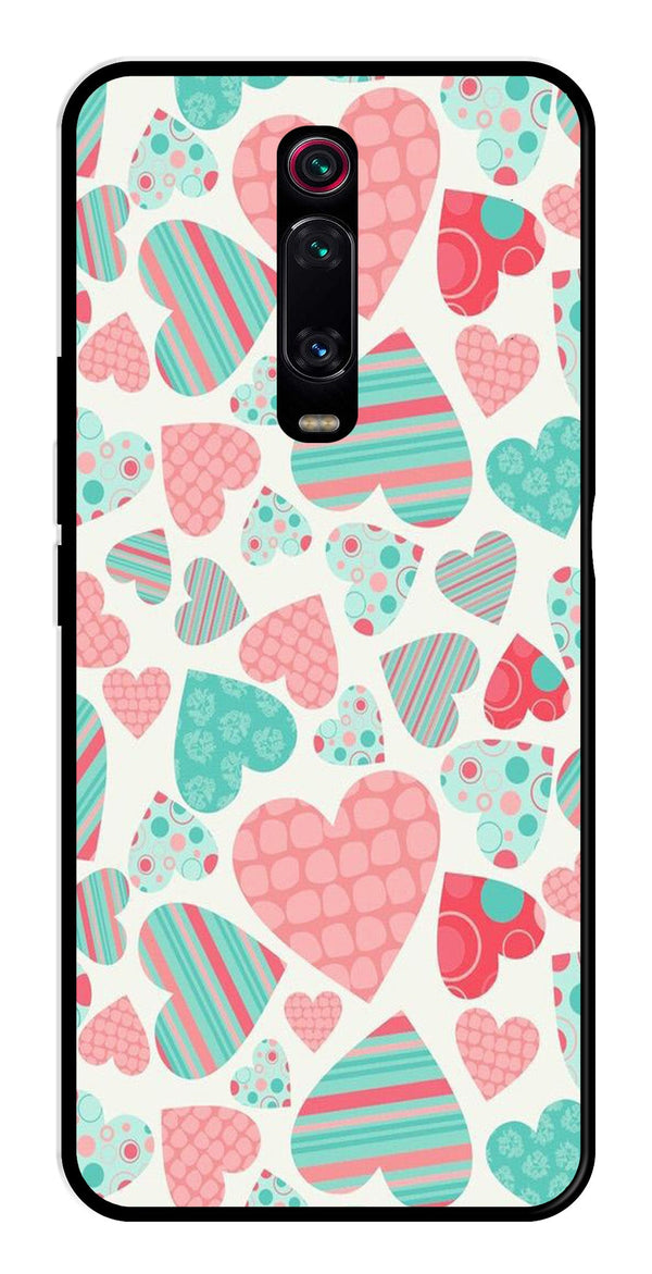 Hearts Pattern Metal Mobile Case for Xiaomi Redmi K20 Pro    (Design No -22)