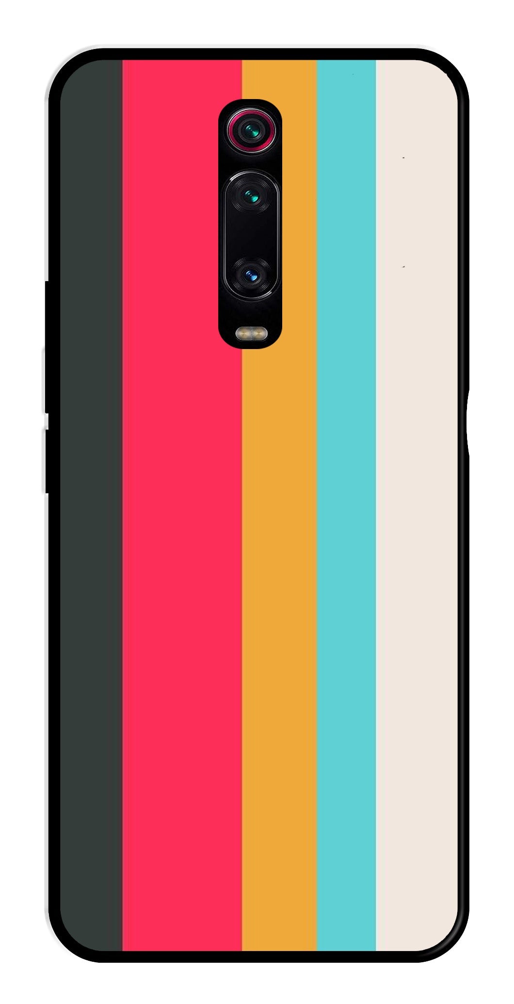 Muted Rainbow Metal Mobile Case for Xiaomi Redmi K20    (Design No -31)