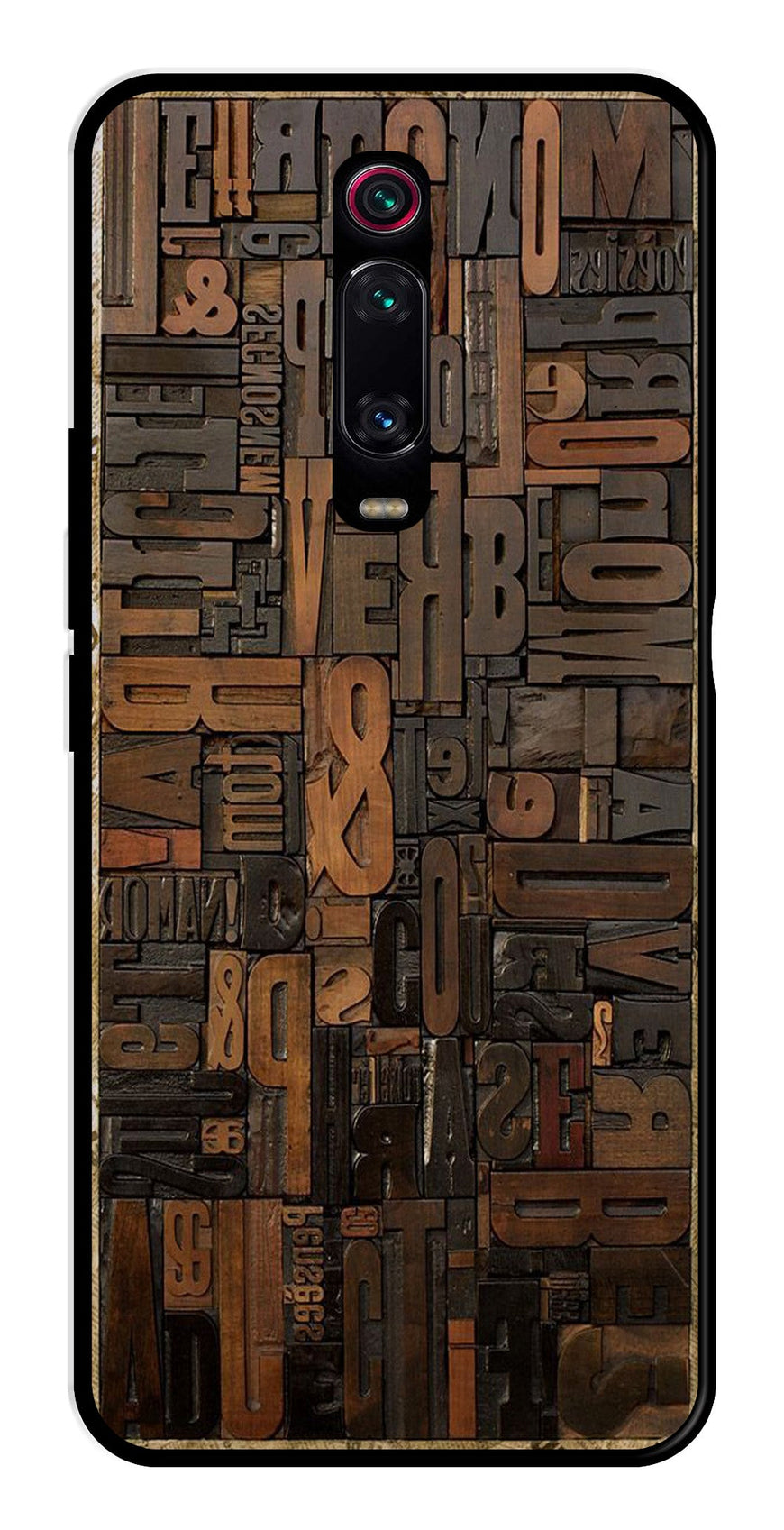 Alphabets Metal Mobile Case for Xiaomi Redmi K20    (Design No -32)