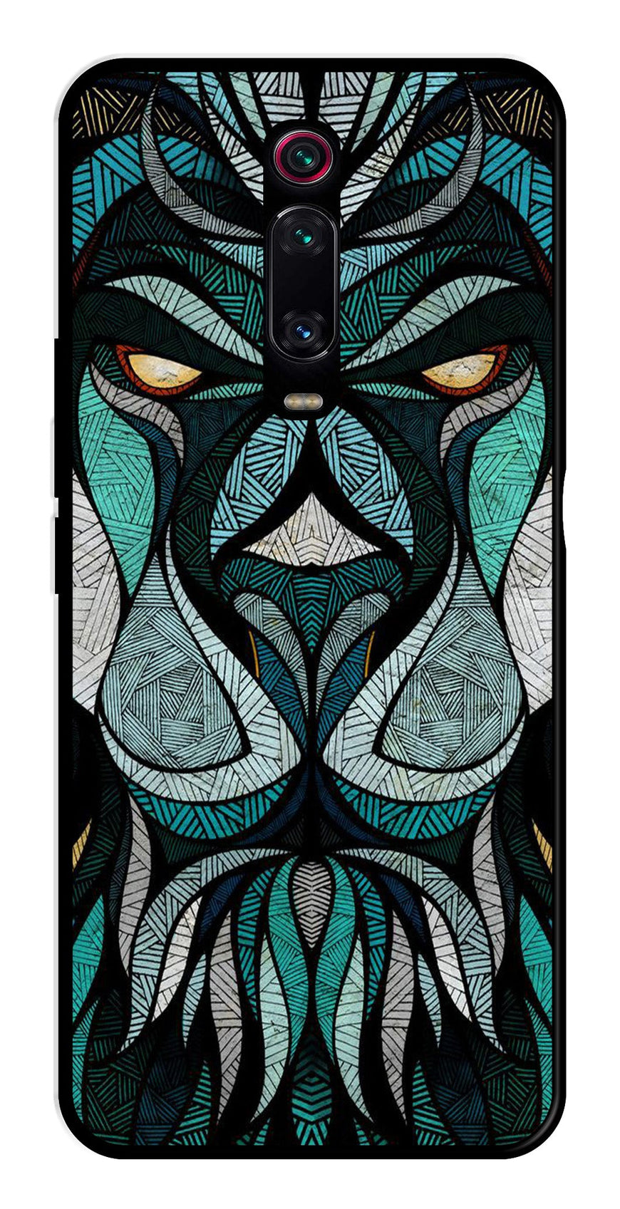 Lion Pattern Metal Mobile Case for Xiaomi Redmi K20 Pro    (Design No -40)