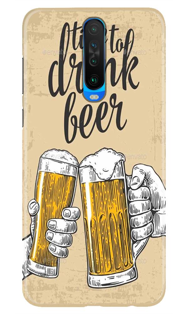 Drink Beer Mobile Back Case for Redmi K30  (Design - 328)