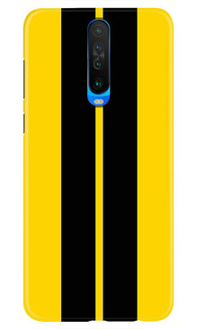 Black Yellow Pattern Mobile Back Case for Redmi K30  (Design - 377)