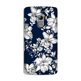 White flowers Blue Background Case for Lenovo K4 Note