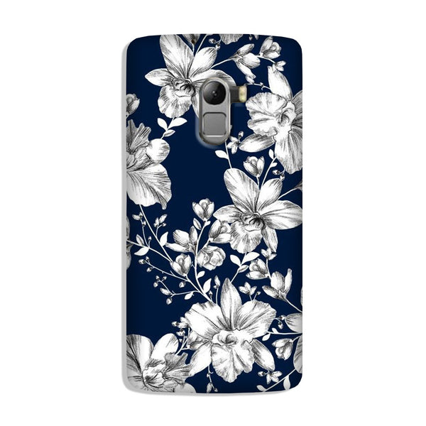 White flowers Blue Background Case for Lenovo K4 Note