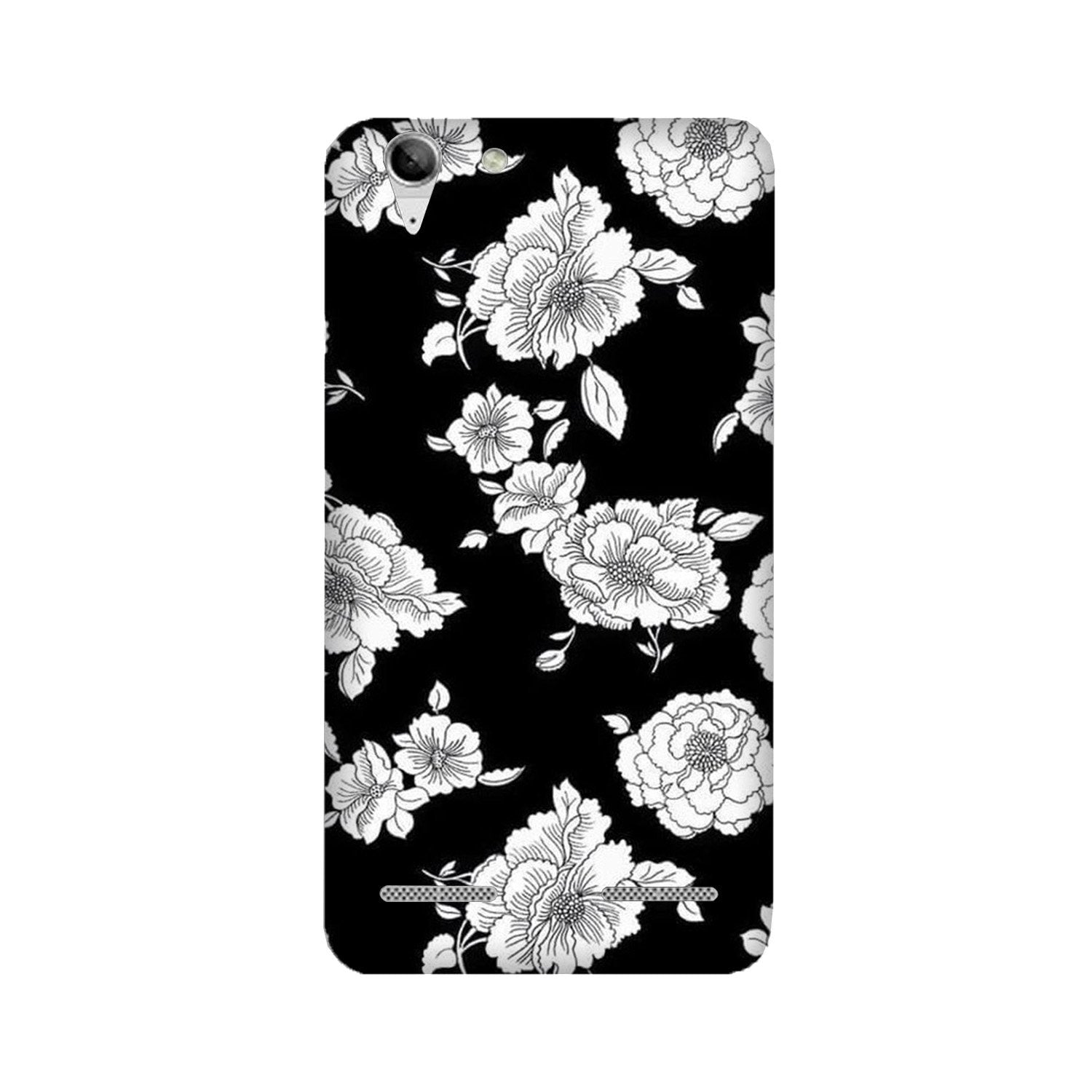 White flowers Black Background Case for Lenovo K5 / K5 Plus