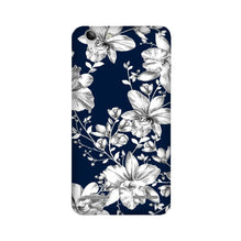 White flowers Blue Background Mobile Back Case for Lenovo K5 / K5 Plus (Design - 14)