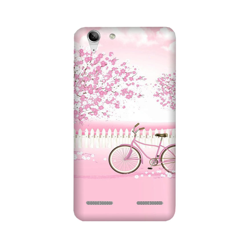 Pink Flowers Cycle Case for Lenovo K5 / K5 Plus  (Design - 102)