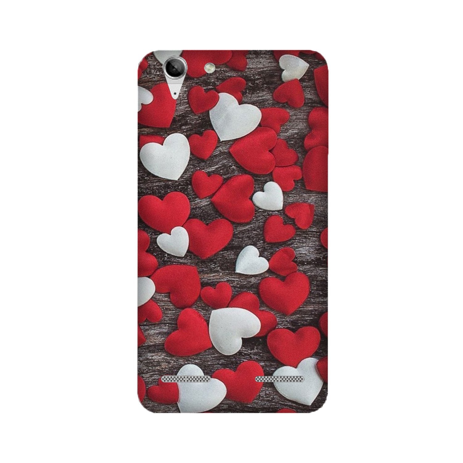 Red White Hearts Case for Lenovo K5 / K5 Plus(Design - 105)