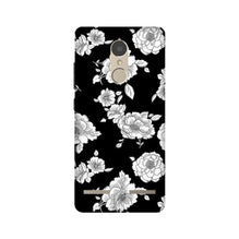 White flowers Black Background Mobile Back Case for Lenovo K6 / K6 Power (Design - 9)