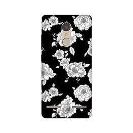 White flowers Black Background Case for Lenovo K6 / K6 Power