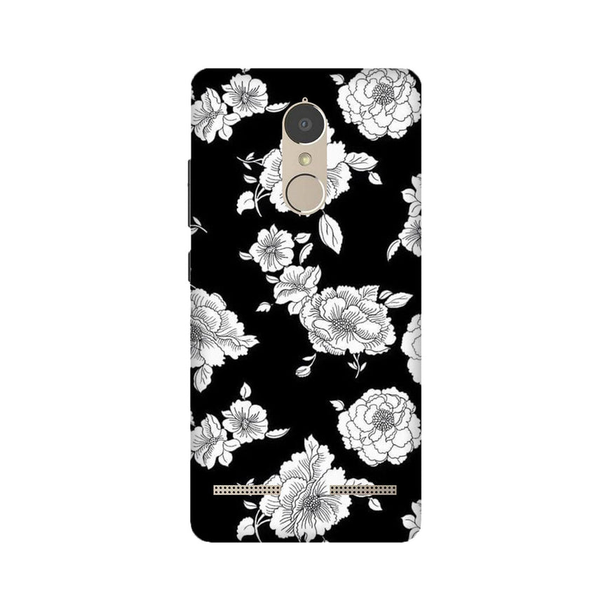White flowers Black Background Case for Lenovo K6 / K6 Power