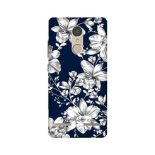 White flowers Blue Background Mobile Back Case for Lenovo K6 / K6 Power (Design - 14)