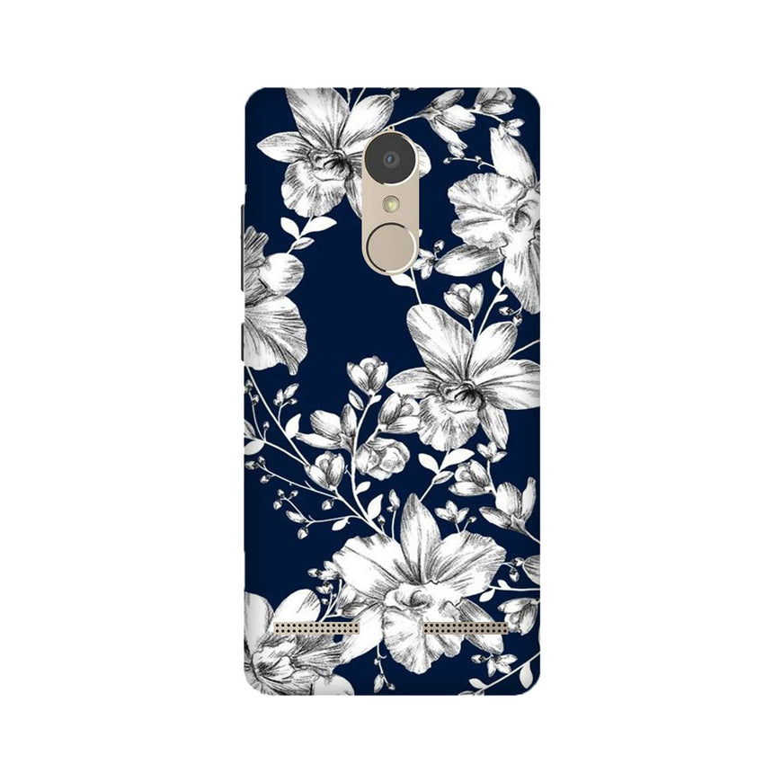 White flowers Blue Background Case for Lenovo K6 / K6 Power