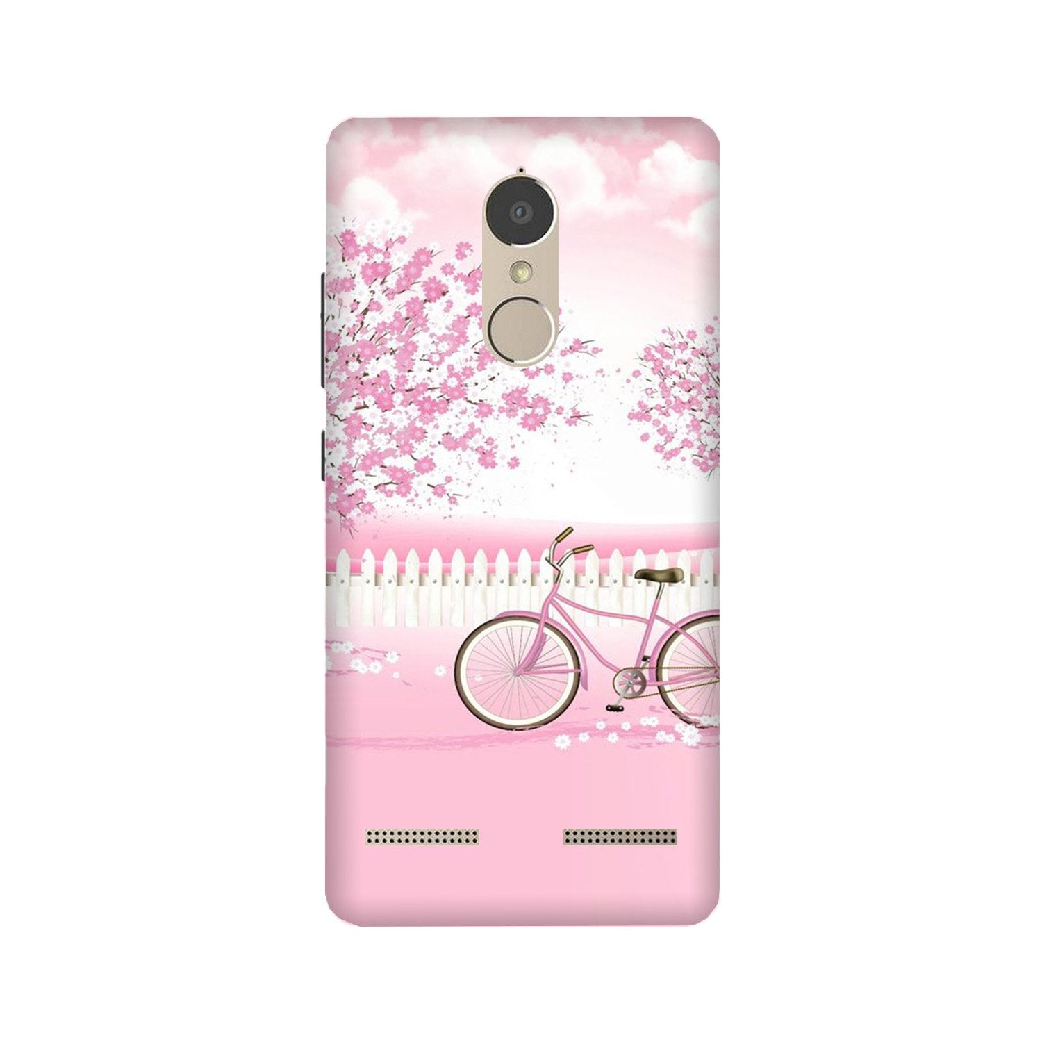 Pink Flowers Cycle Case for Lenovo K6 / K6 Power  (Design - 102)