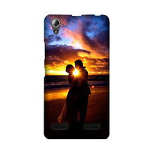 Couple Sea shore Mobile Back Case for Lenovo A6000 (Design - 13)