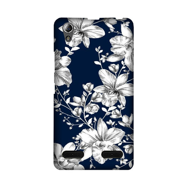 White flowers Blue Background Case for Lenovo A6000