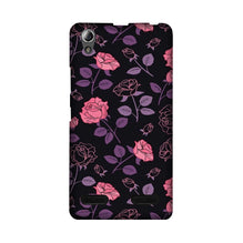 Rose Black Background Mobile Back Case for Lenovo A6000 (Design - 27)
