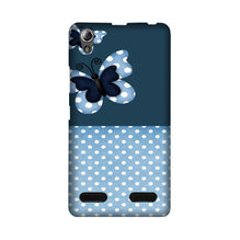 White dots Butterfly Mobile Back Case for Lenovo A6000 (Design - 31)