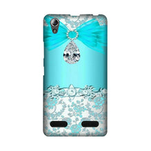 Shinny Blue Background Mobile Back Case for Lenovo A6000 (Design - 32)