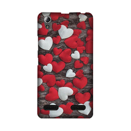 Red White Hearts Case for Lenovo A6000(Design - 105)