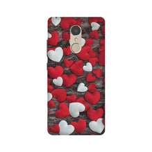 Red White Hearts Mobile Back Case for Lenovo K6 Note  (Design - 105)
