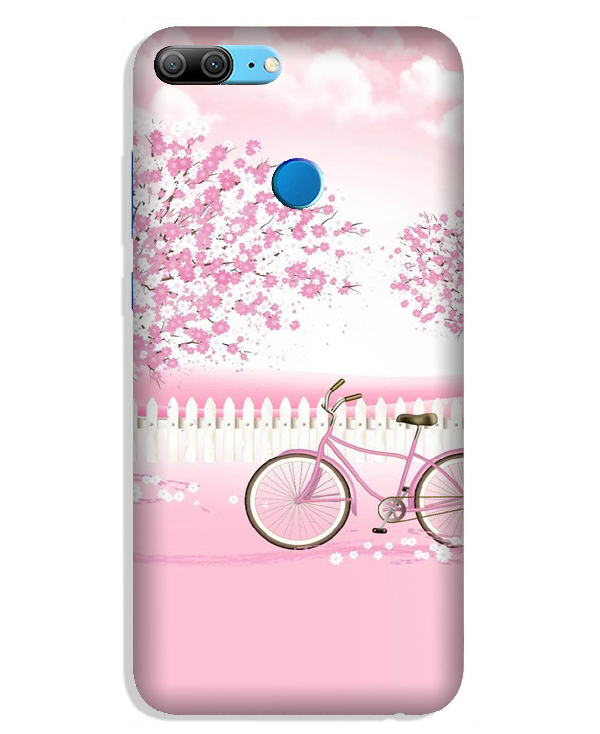 Pink Flowers Cycle Case for Lenovo K9 / K9 Plus(Design - 102)