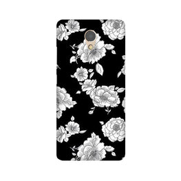 White flowers Black Background Case for Lenovo P2