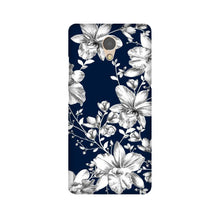 White flowers Blue Background Mobile Back Case for Lenovo P2 (Design - 14)
