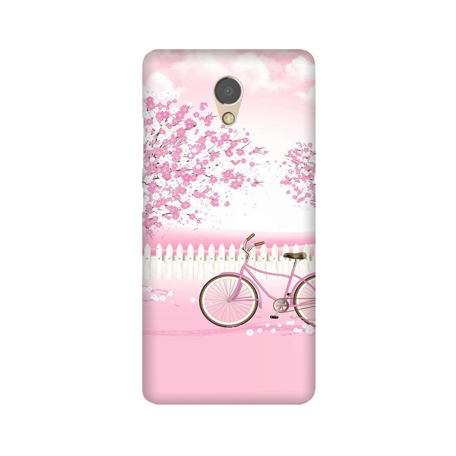 Pink Flowers Cycle Case for Lenovo P2(Design - 102)