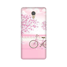 Pink Flowers Cycle Mobile Back Case for Lenovo P2  (Design - 102)