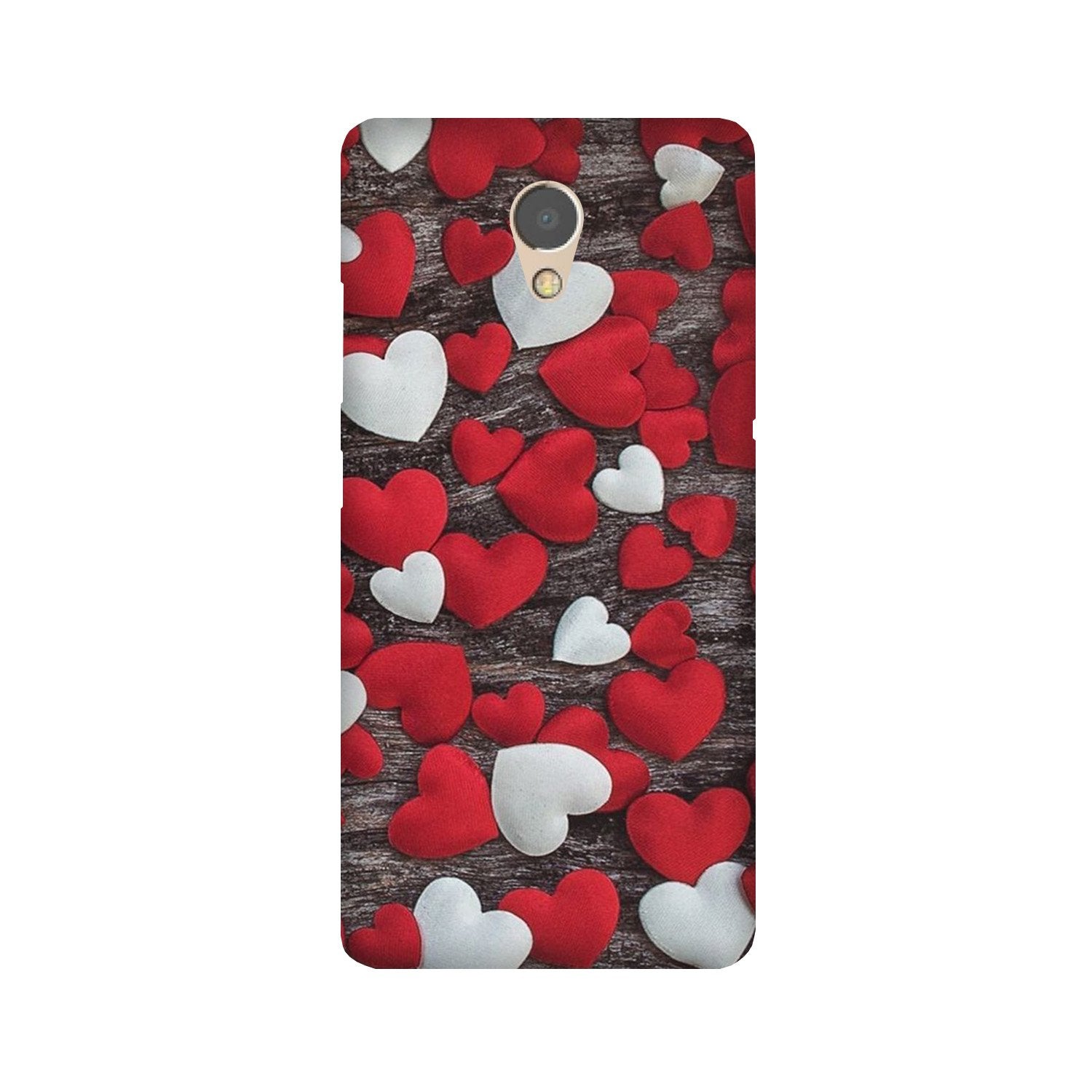 Red White Hearts Case for Lenovo P2(Design - 105)