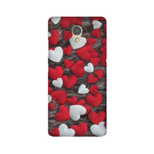 Red White Hearts Mobile Back Case for Lenovo P2  (Design - 105)