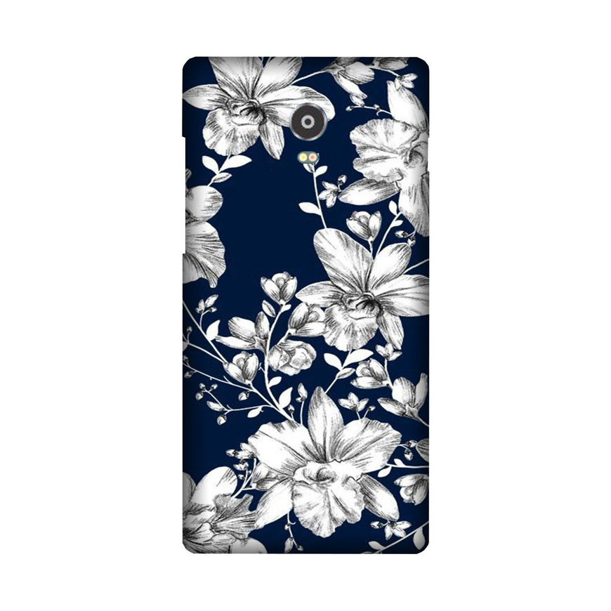 White flowers Blue Background Case for Lenovo Vibe P1