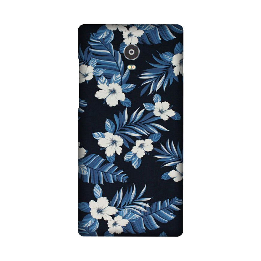 White flowers Blue Background2 Case for Lenovo Vibe P1