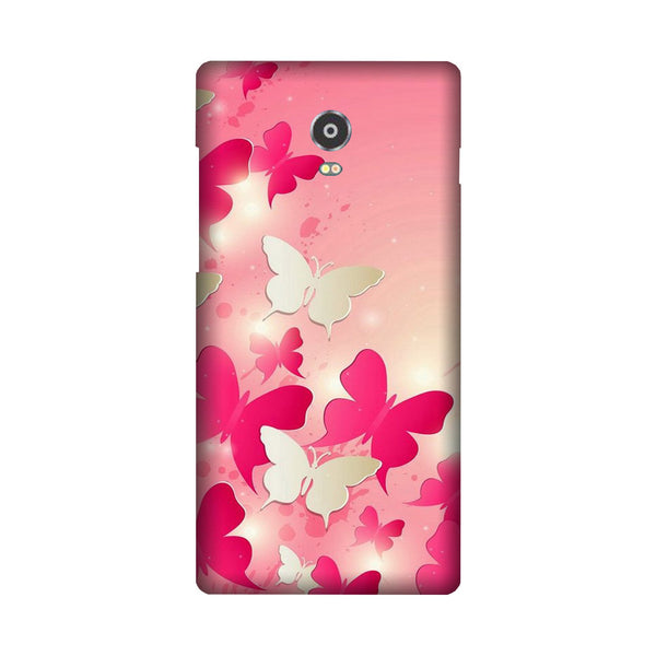 White Pick Butterflies Case for Lenovo Vibe P1
